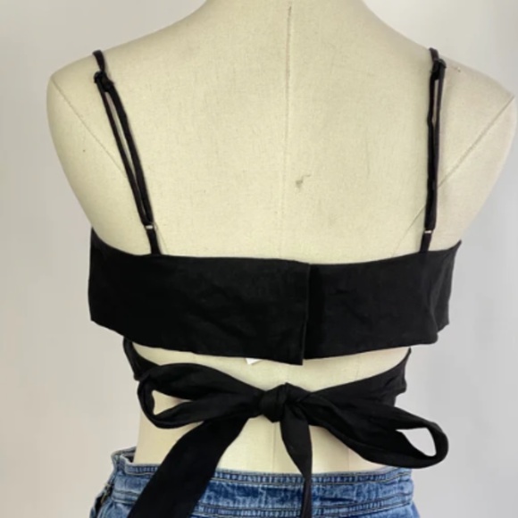 NWT 7 For All Mankind Linen Bra Top White Crop Tank Summer Minimalist - Picture 2 of 4